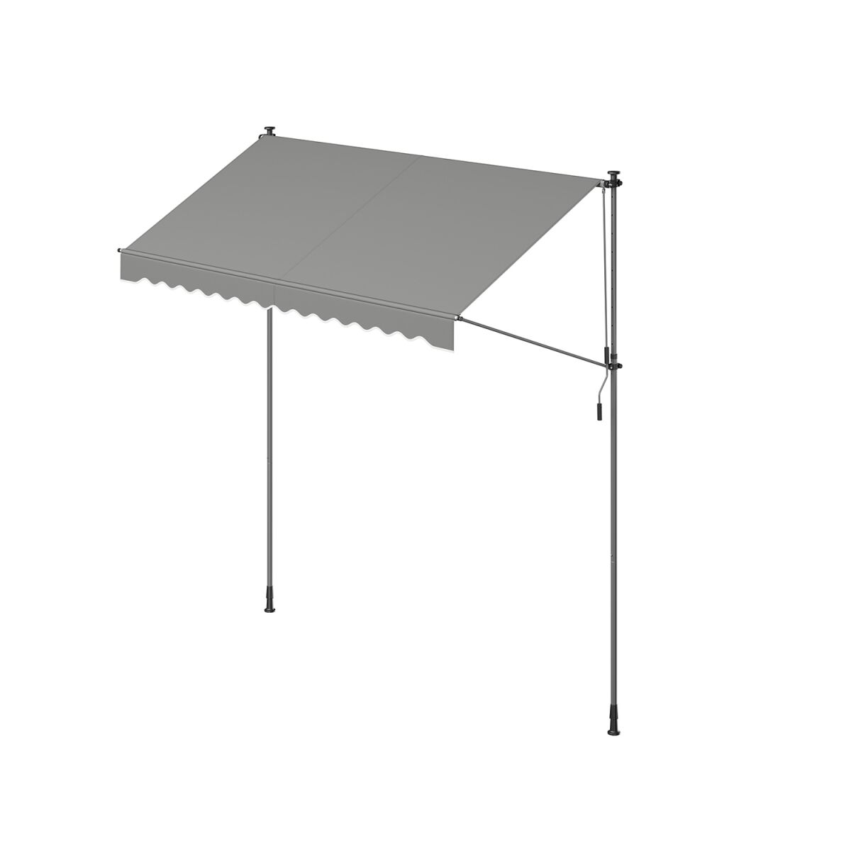 Clamp Awning with Hand Crank 300 x 120 cm Gray