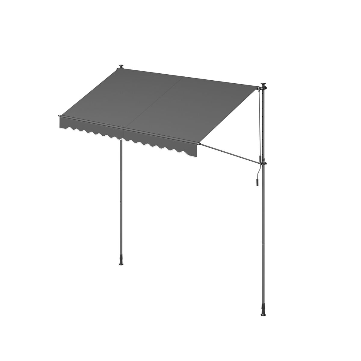 Clip-On Awning with Hand Crank 300 x 120 cm Anthracite