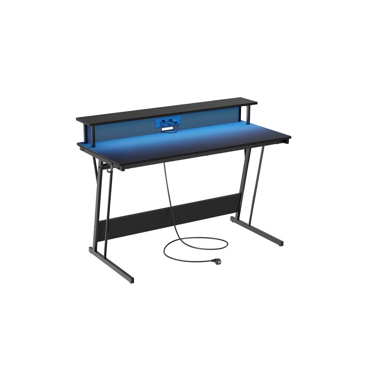 Desk with Monitor Stand 55 x 135 x 76 cm Charcoal Black