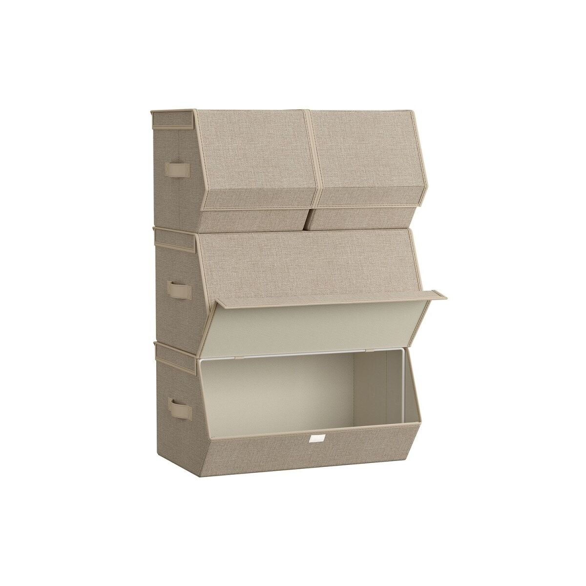 Storage Box with Lid and Magnetic Closure, Sand Beige