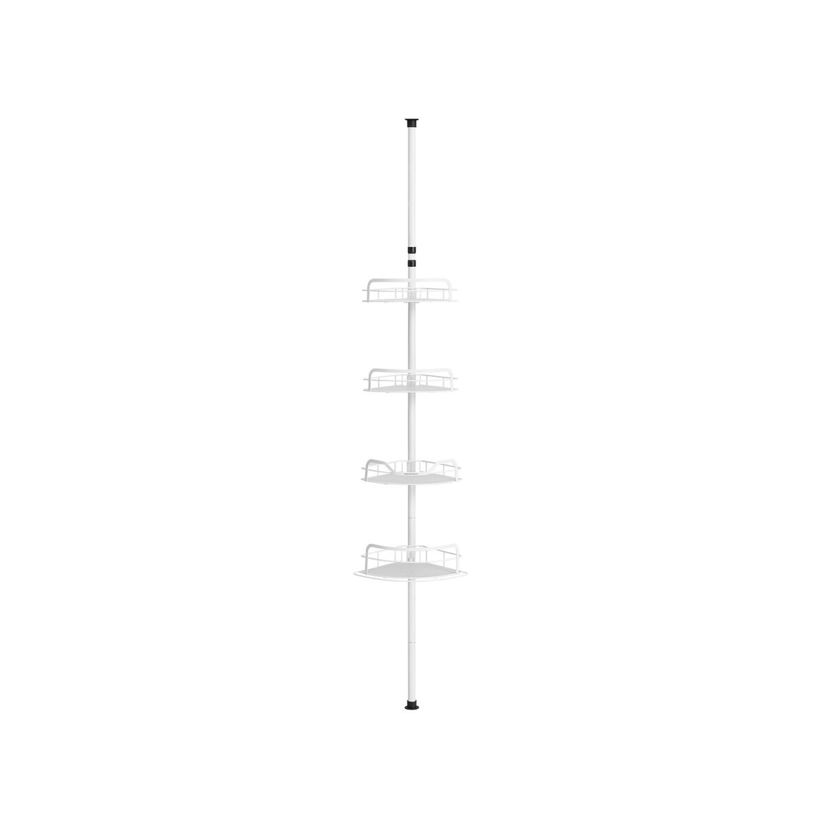 Shower Shelf, Adjustable Height 80-323 cm, 4 Tiers, Cloud White