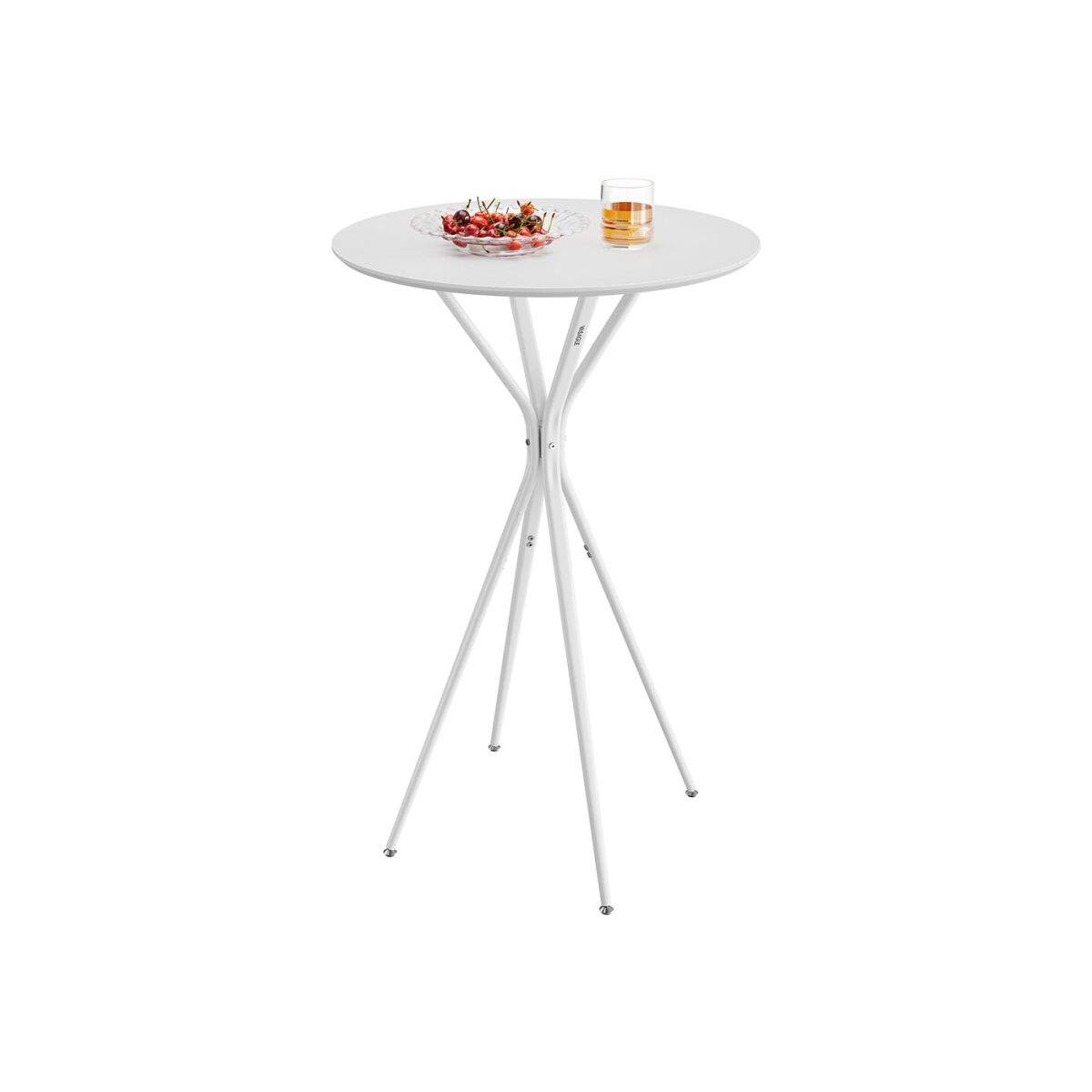 Bar Table with Metal Frame 60 x 60 x 105 cm Cloud White-Matte White