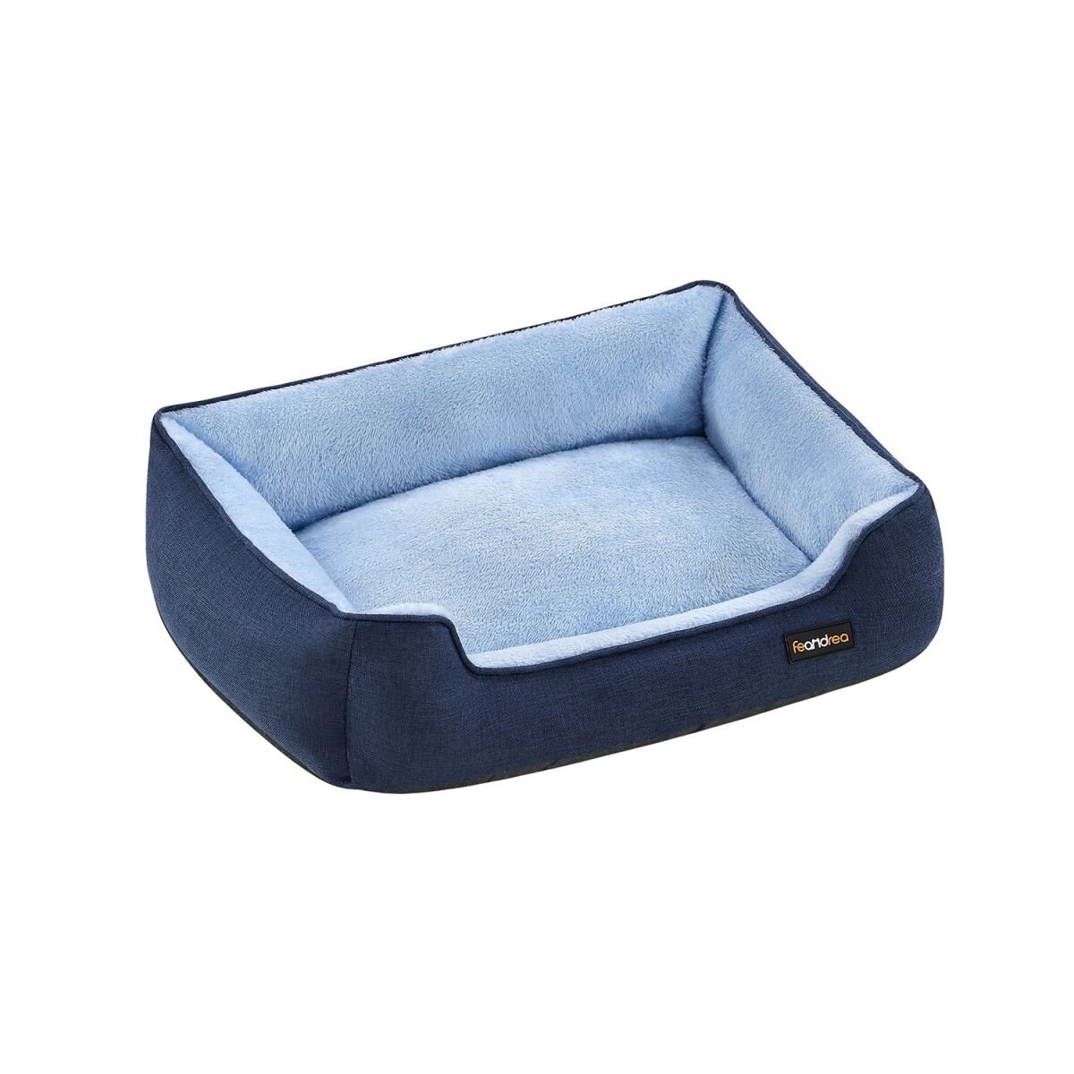 Small Dog Bed in Linen-Look Pale Blue