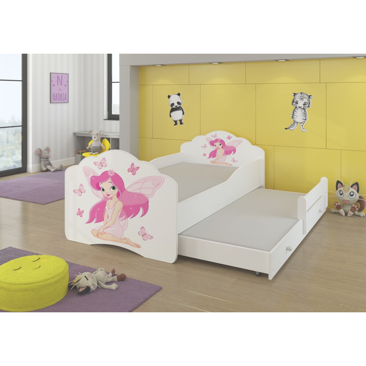 Двуспальная кровать с матрасами CASIMO II 160×80 — White + GIRL WITH WINGS Двуспальная кровать с матрасами CASIMO II 160×80 — White + GIRL WITH WINGS