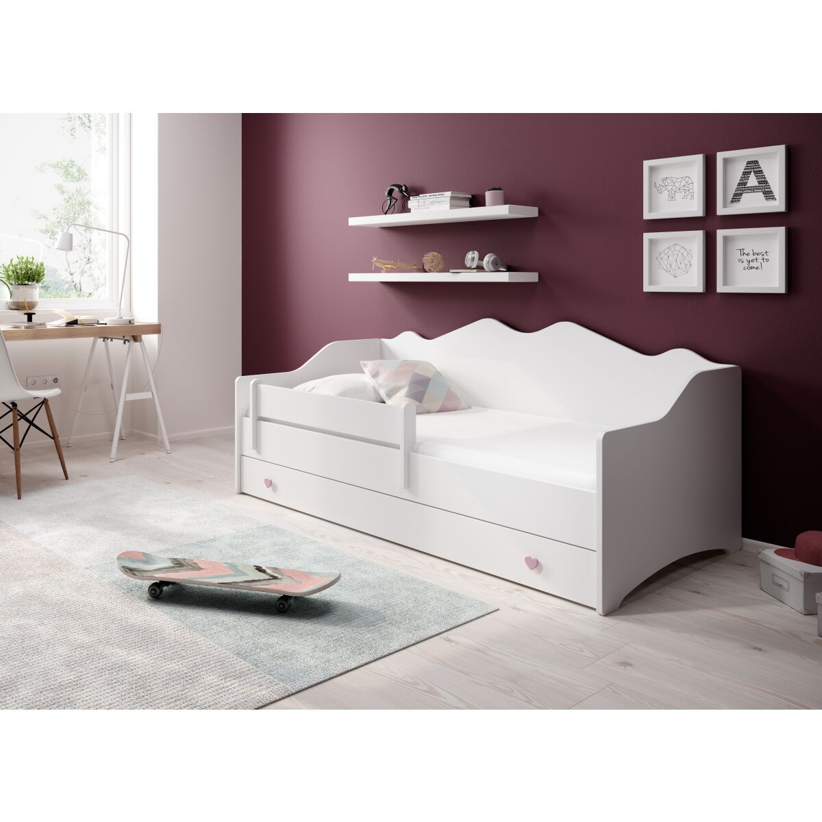 Кровать с матрасом EMKA 160×80 — White Кровать с матрасом EMKA 160×80 — White