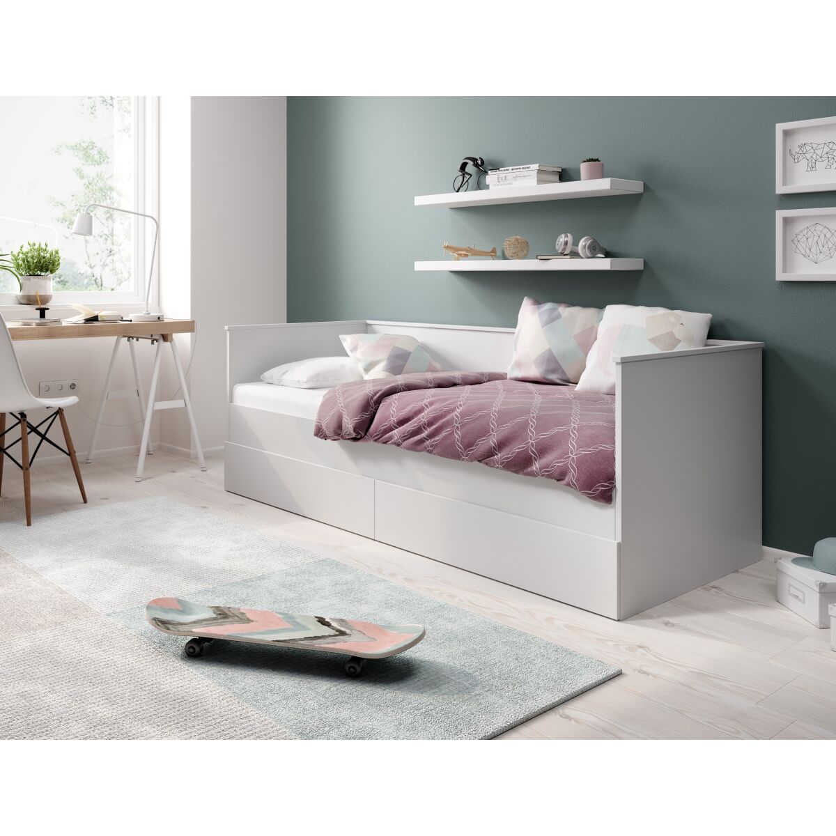 Double bed with mattresses HELA II 200×80