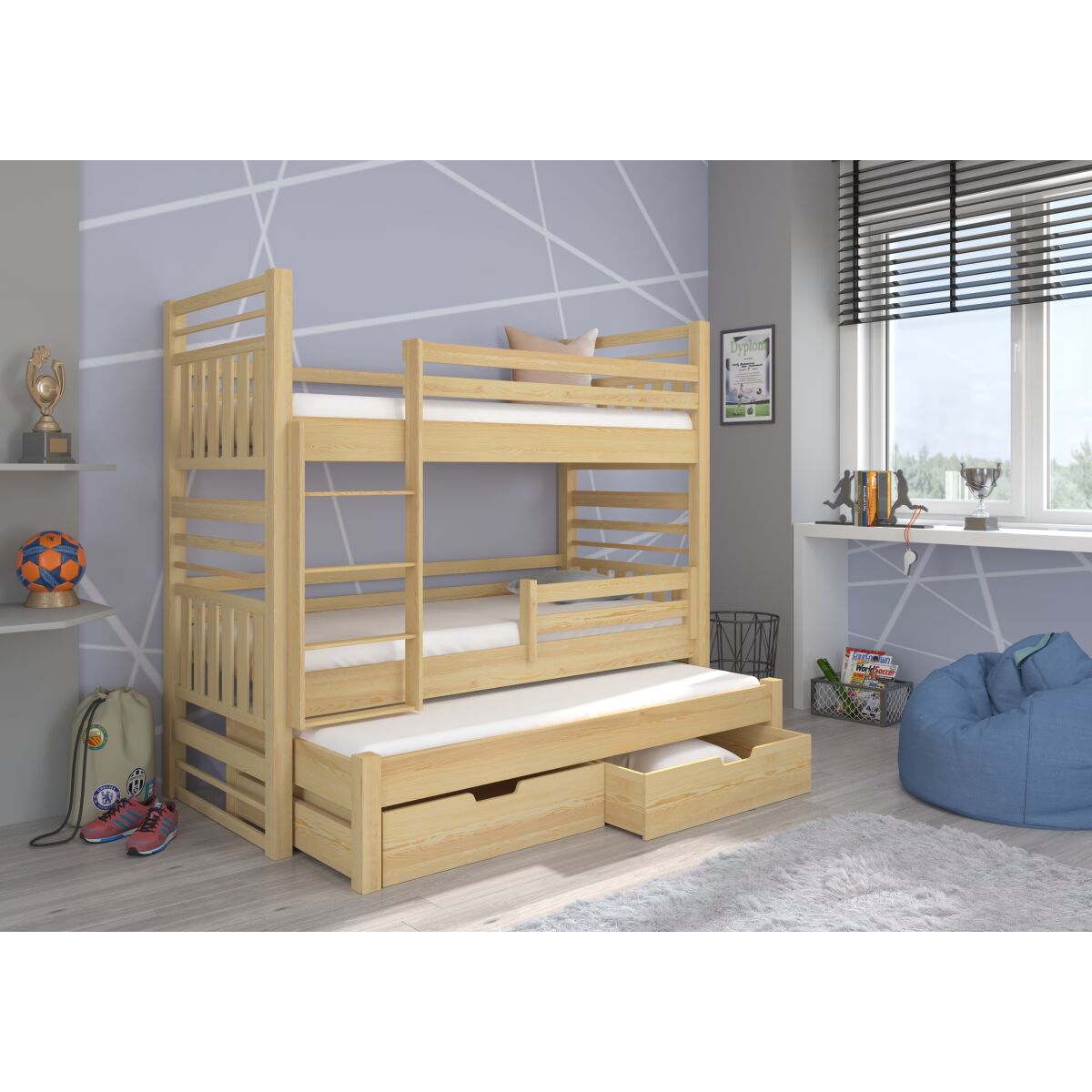 Three-poster bunk bed HIPPO