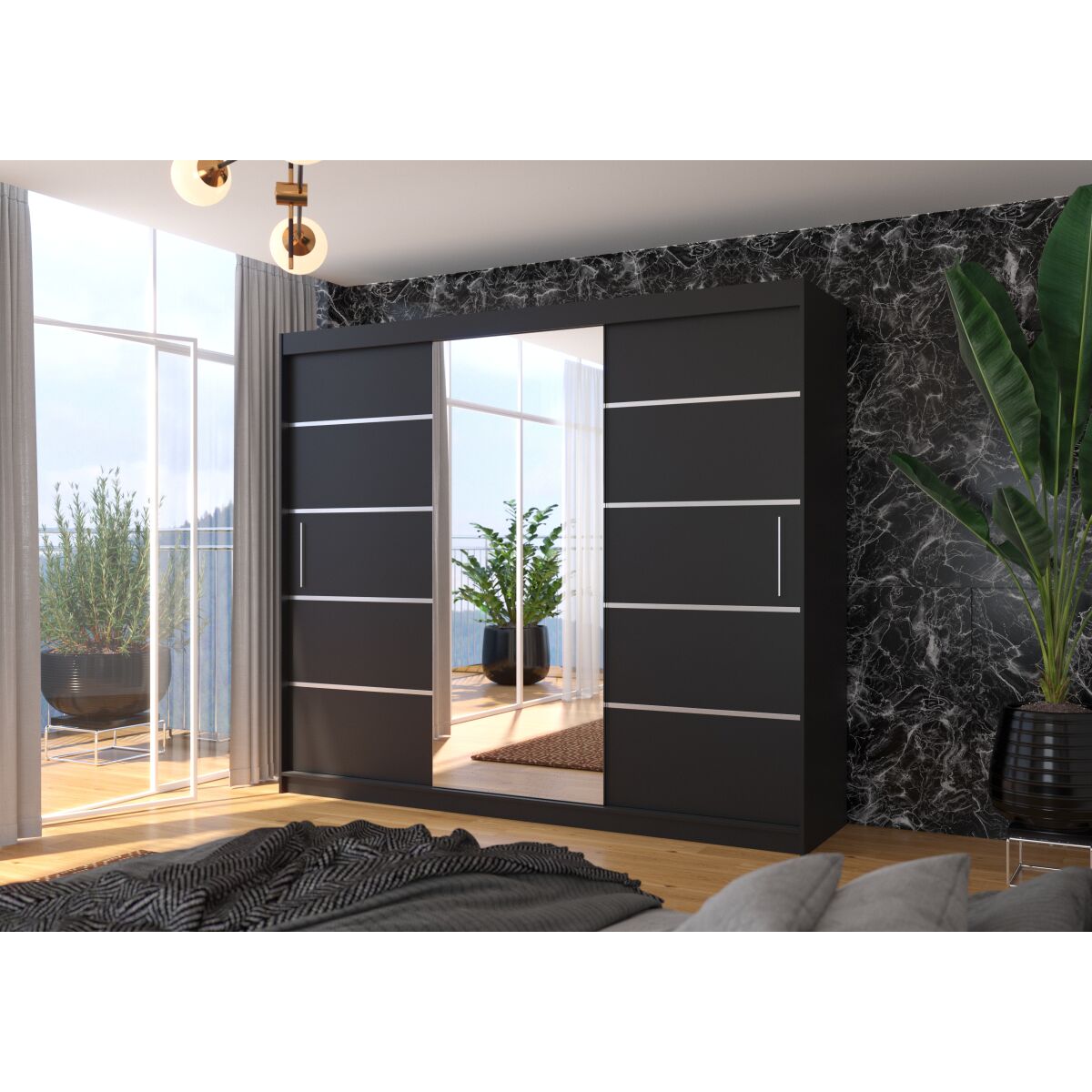 Sliding wardrobe with mirror SALTO 250 Sliding wardrobe with mirror SALTO 250