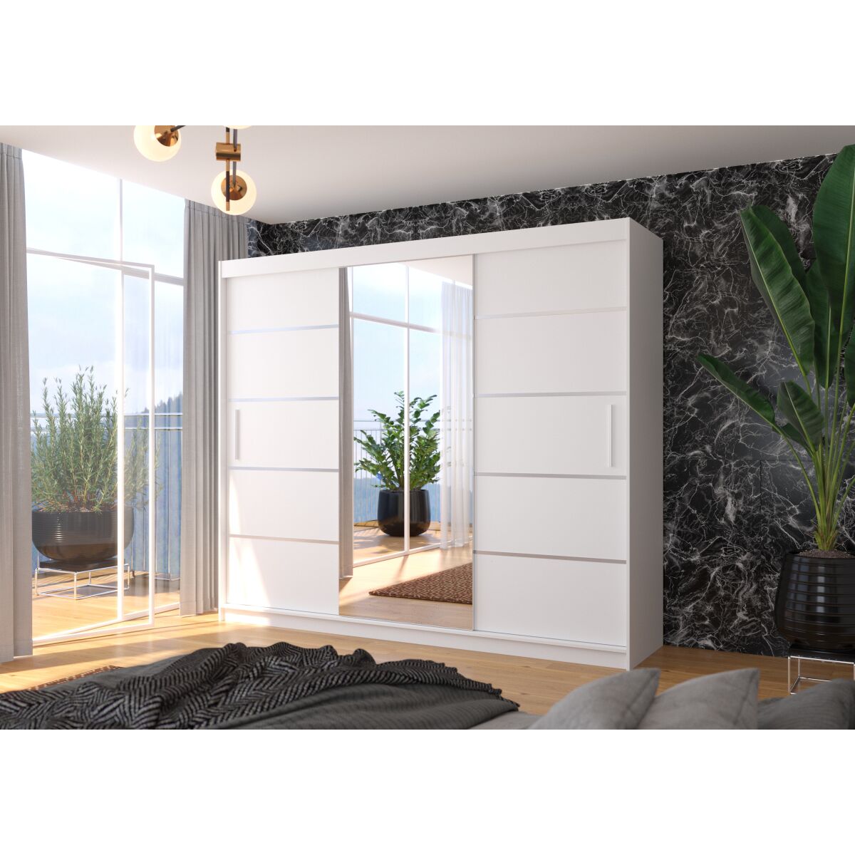 Sliding wardrobe with mirror SALTO 250 Sliding wardrobe with mirror SALTO 250