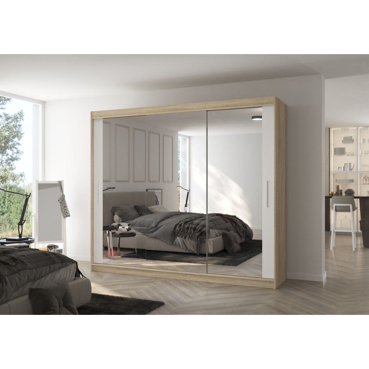 Sliding wardrobe with mirror CHESTER 250 Sliding wardrobe with mirror CHESTER 250