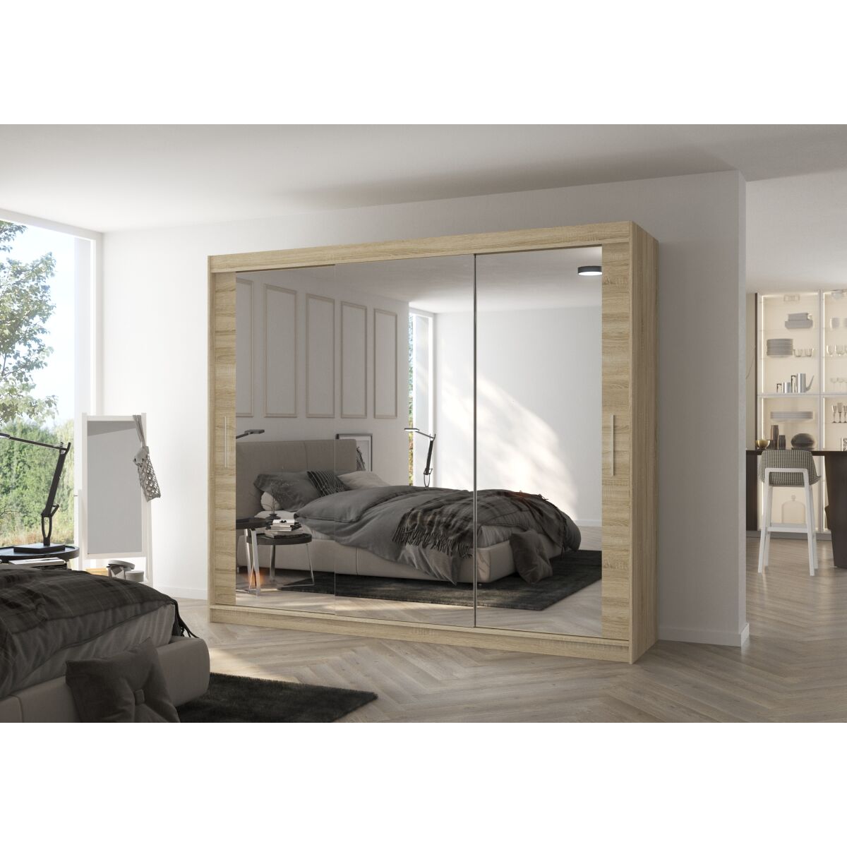 Sliding wardrobe with mirror CHESTER 250 Sliding wardrobe with mirror CHESTER 250