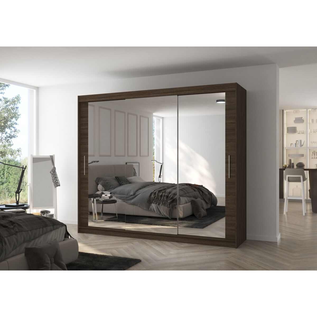 Sliding wardrobe with mirror CHESTER 250 Sliding wardrobe with mirror CHESTER 250