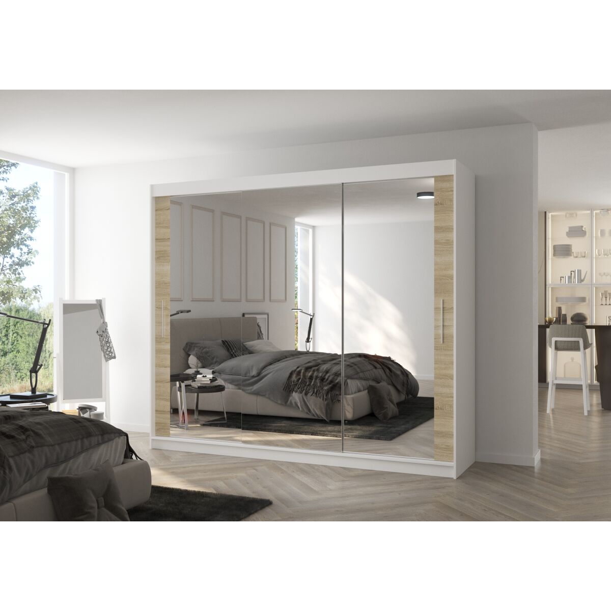 Sliding wardrobe with mirror CHESTER 250 Sliding wardrobe with mirror CHESTER 250