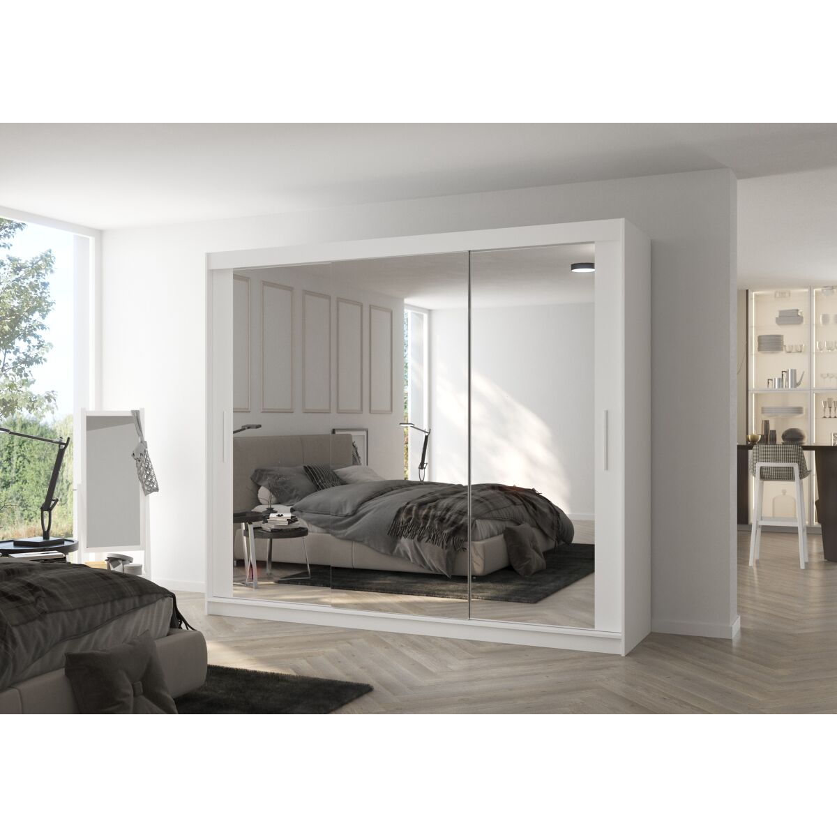 Sliding wardrobe with mirror CHESTER 250 Sliding wardrobe with mirror CHESTER 250