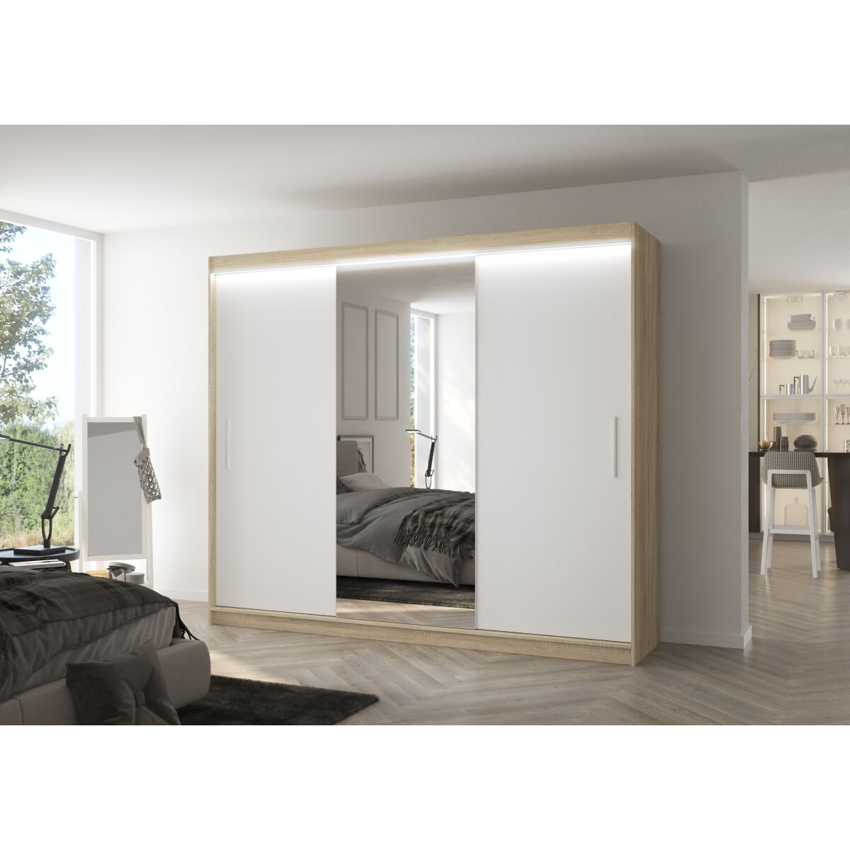 Sliding wardrobe with mirror DENIS 250