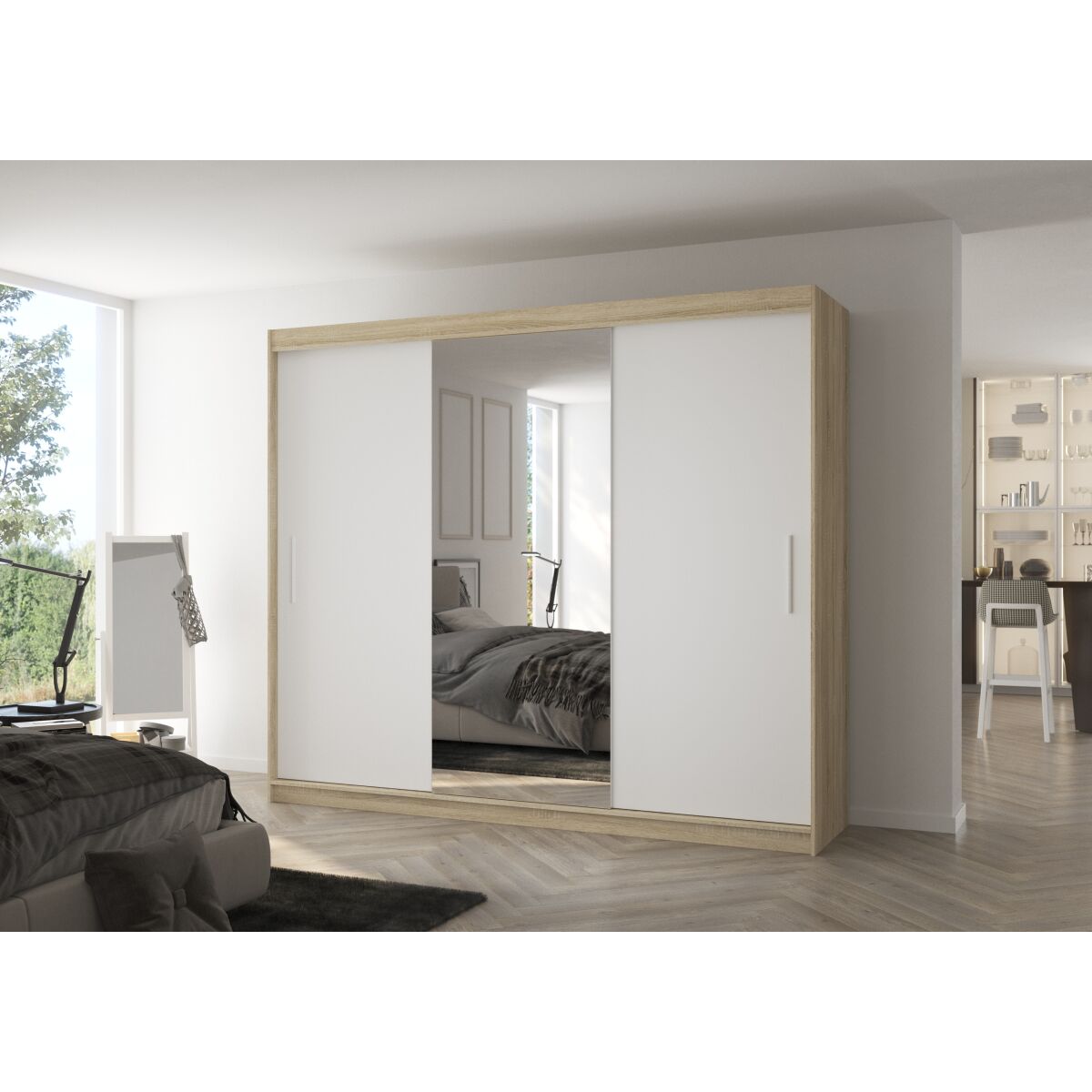 Sliding wardrobe with mirror DENIS 250 Sliding wardrobe with mirror DENIS 250