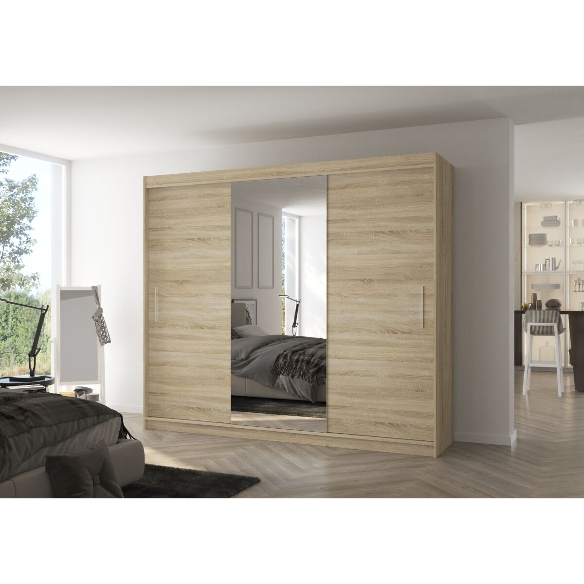 Sliding wardrobe with mirror DENIS 250 Sliding wardrobe with mirror DENIS 250