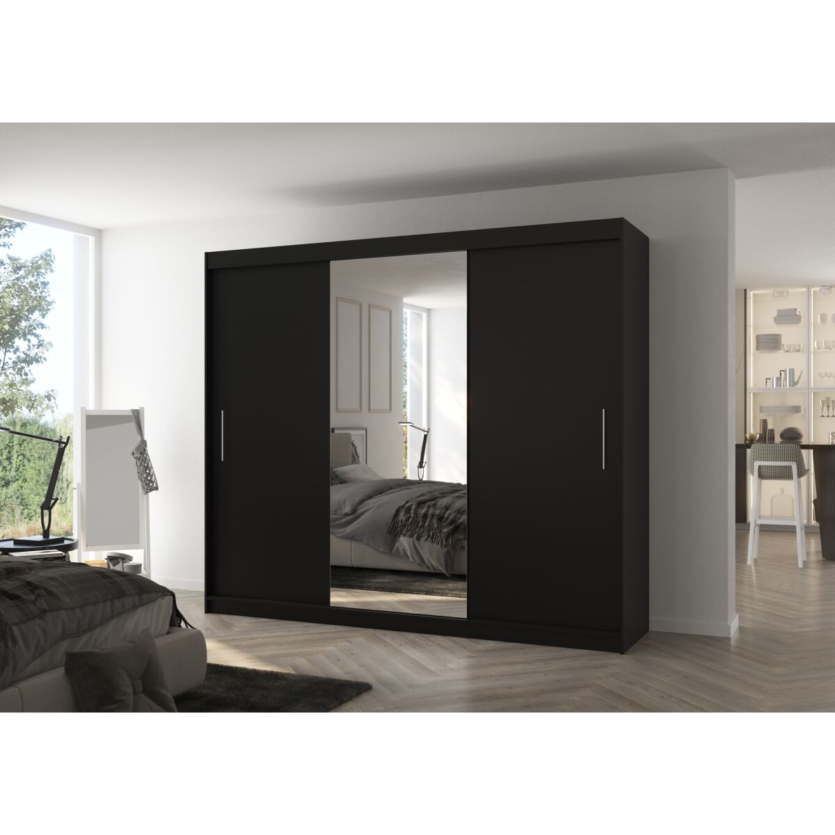 Sliding wardrobe with mirror DENIS 250 Sliding wardrobe with mirror DENIS 250