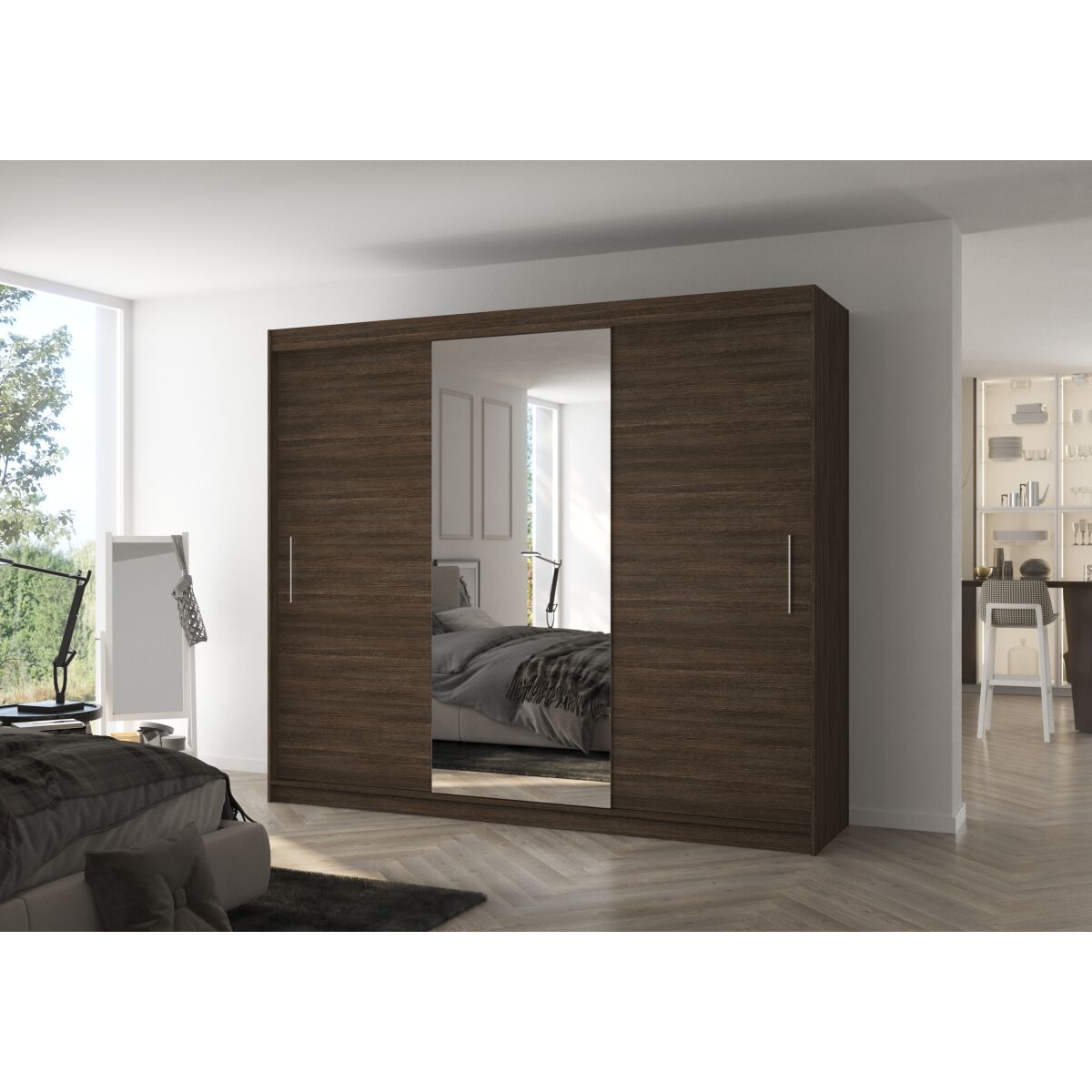 Sliding wardrobe with mirror DENIS 250 Sliding wardrobe with mirror DENIS 250