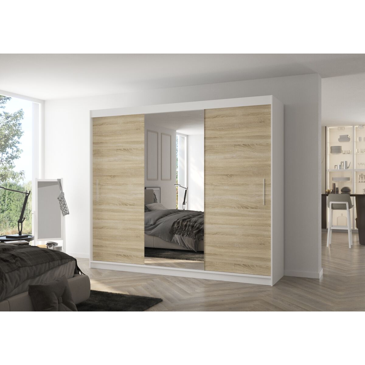 Sliding wardrobe with mirror DENIS 250 Sliding wardrobe with mirror DENIS 250