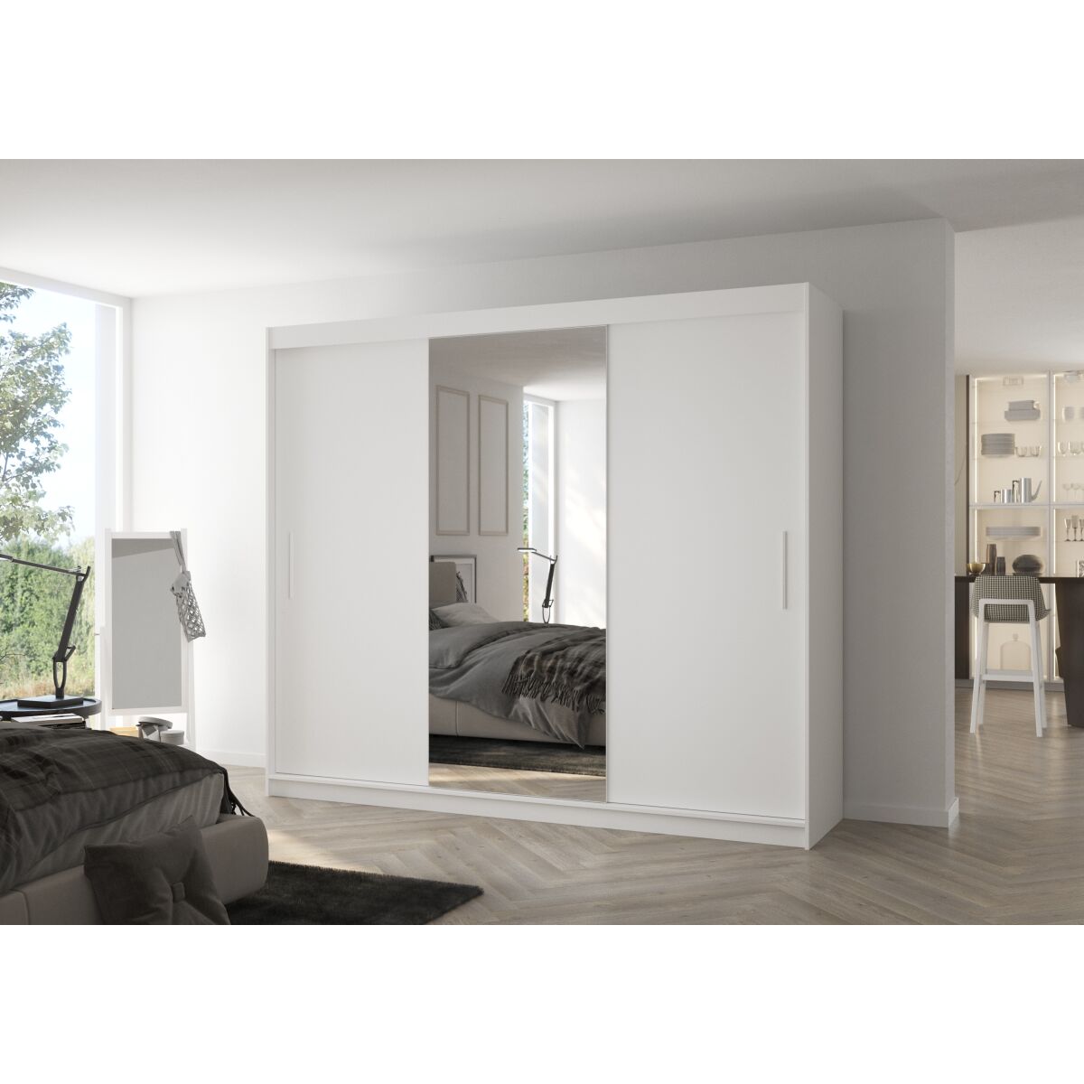 Sliding wardrobe with mirror DENIS 250 Sliding wardrobe with mirror DENIS 250