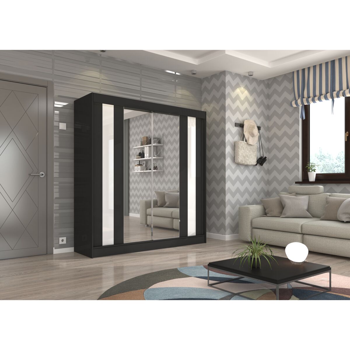 Black + White Lacobel