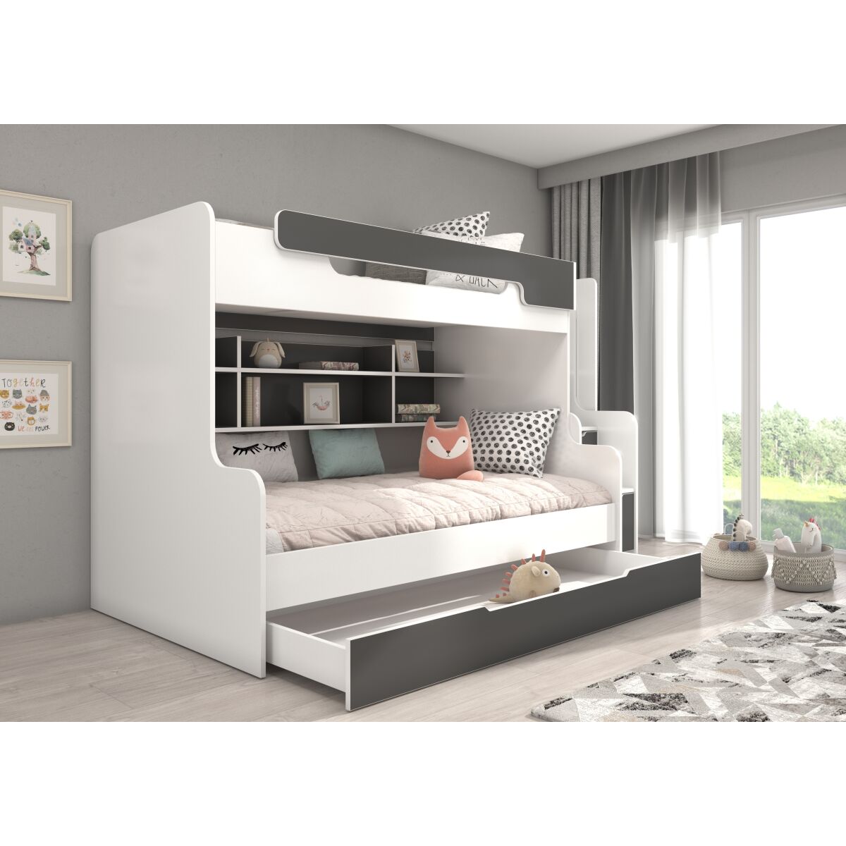 Bunk bed with ladder HARELL