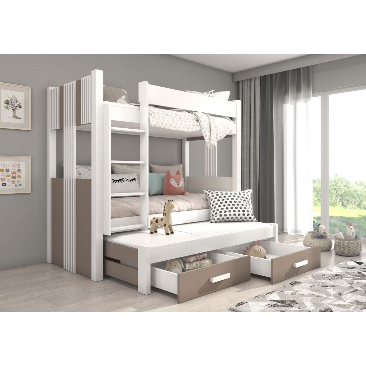 Three-poster bunk bed ARTEMA