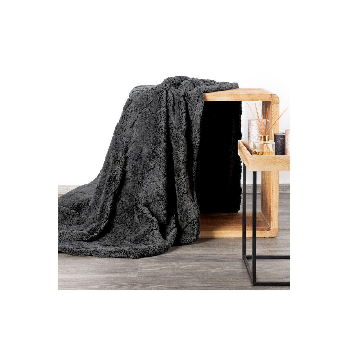 Плед D91 Caro 170 x 210 см стального цвета