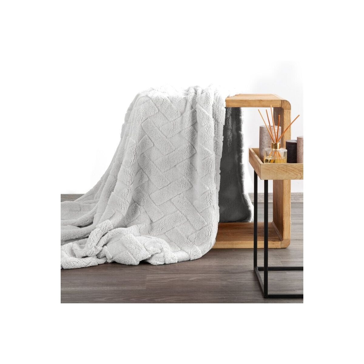 Плед D91 CARO 150 x 200 см Серебристый