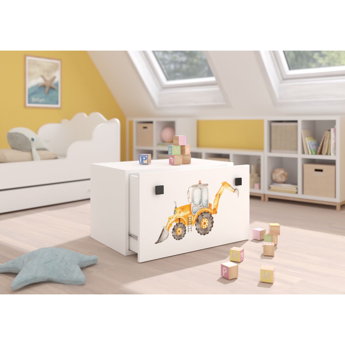 Toy box INGA – White + Black + DIGGER Toy box INGA – White + Black + DIGGER