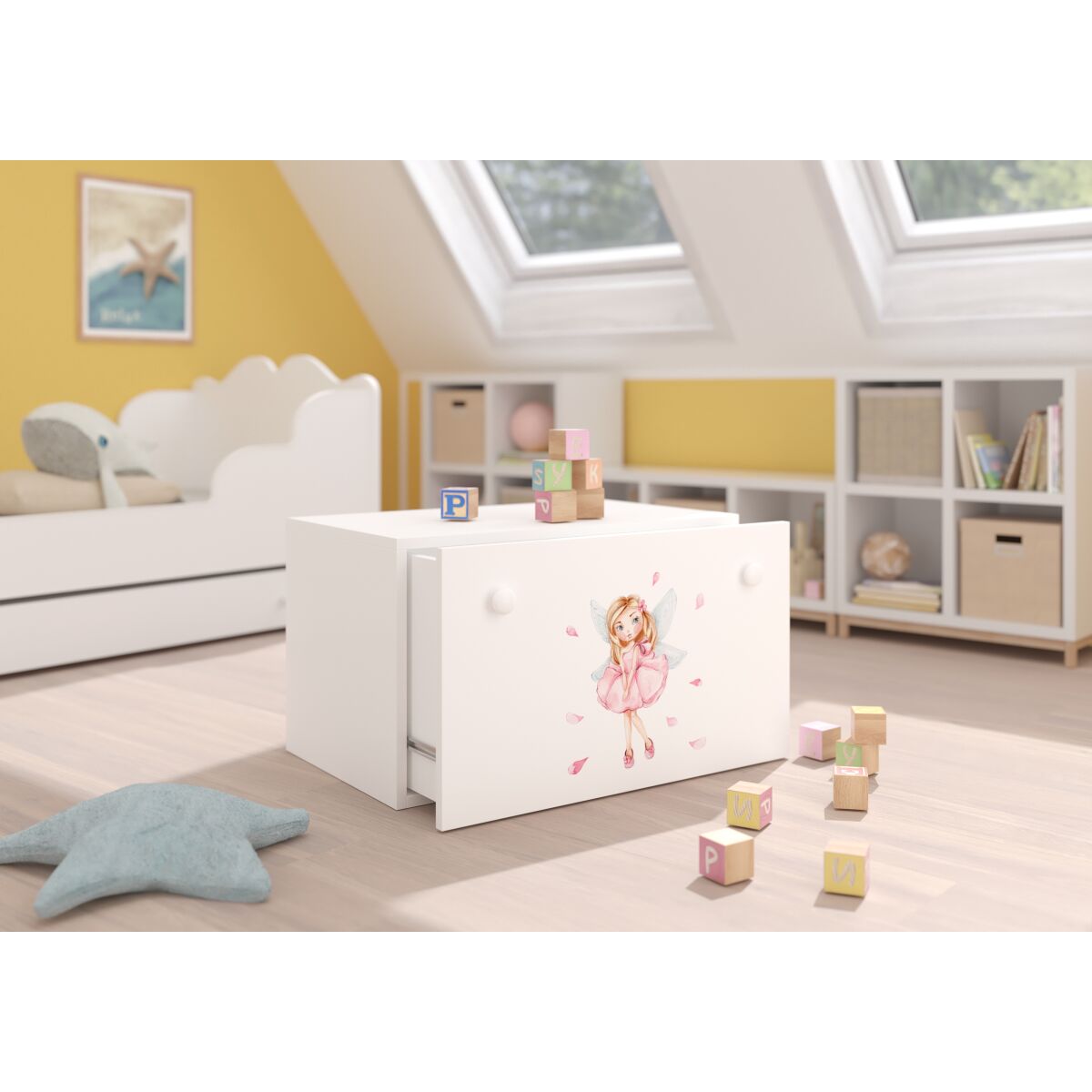 Toy box INGA – White + Girl With Wings + GIRL WITH WINGS Toy box INGA – White + Girl With Wings + GIRL WITH WINGS
