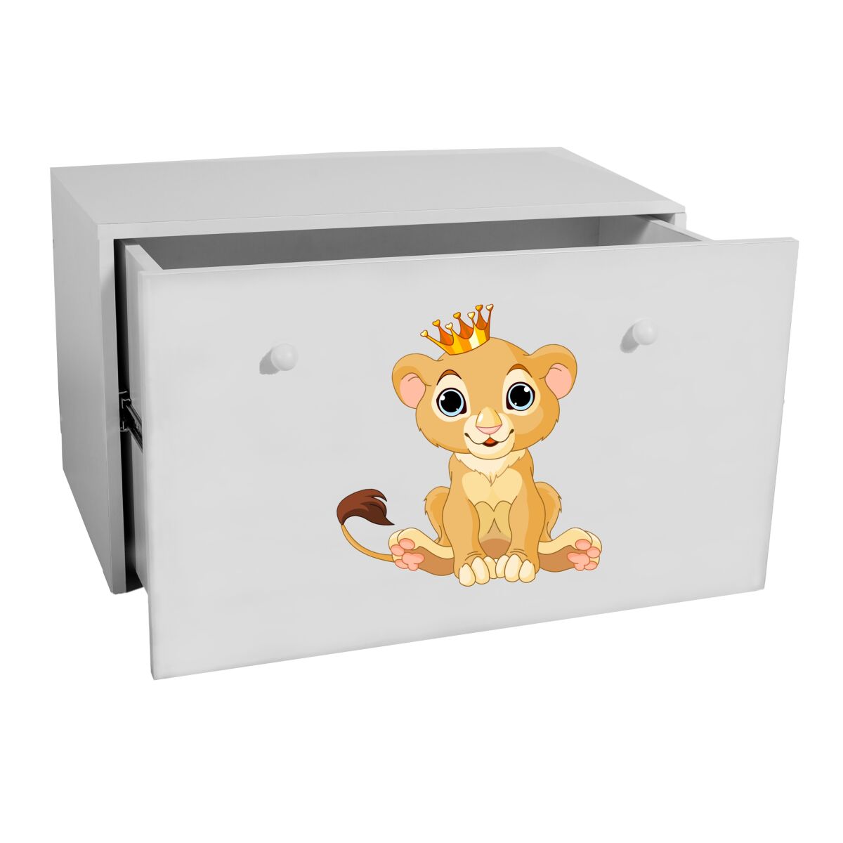 Toy box INGA – White + LION Toy box INGA – White + LION