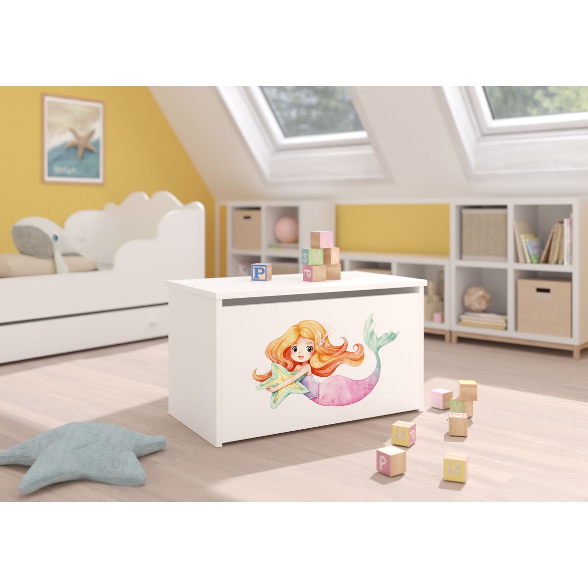 Toy box DARIA – White + Mermaid With A Star + MERMAID WITH A STAR Toy box DARIA – White + Mermaid With A Star + MERMAID WITH A STAR