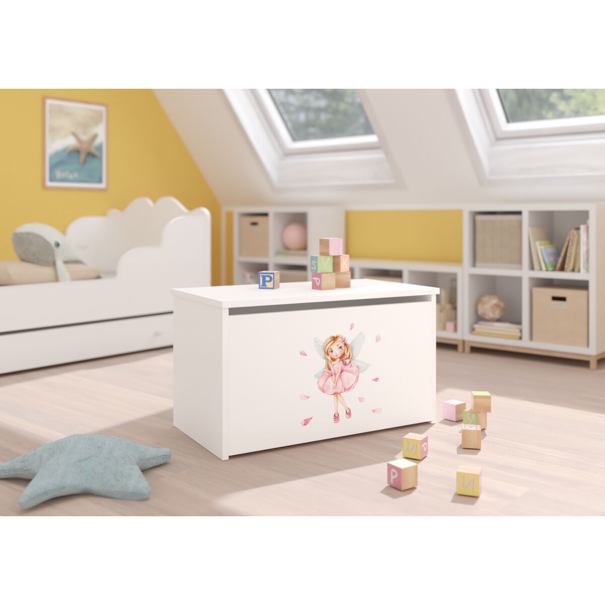 Toy box DARIA – White + Girl With Wings + GIRL WITH WINGS Toy box DARIA – White + Girl With Wings + GIRL WITH WINGS