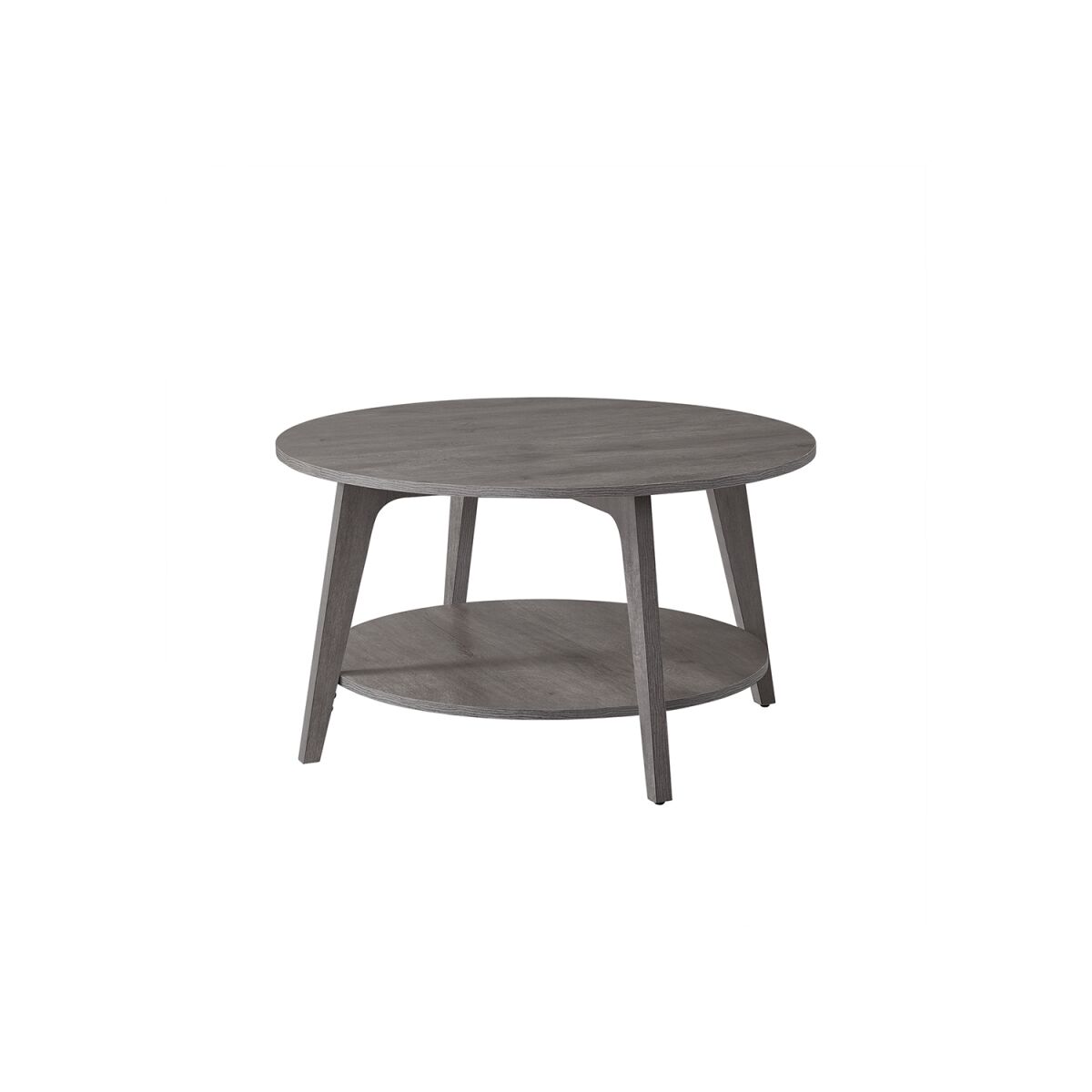 Round Coffee Table with 2 Levels, 80 cm d, Fog Gray