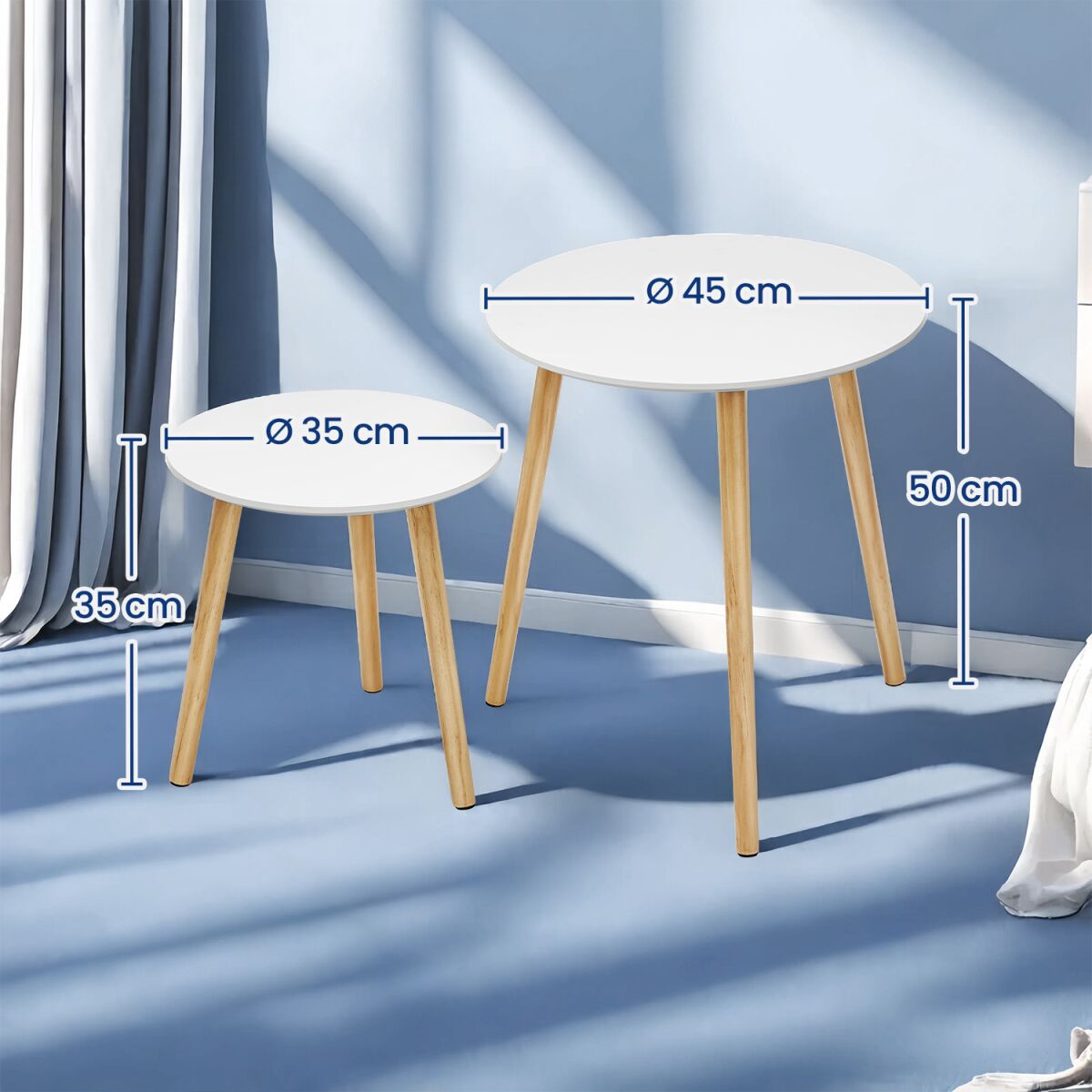 Ümarate Abilaudade Komplekt, 2 Moodsa Minimalistliku Diivanilaua komplekti
