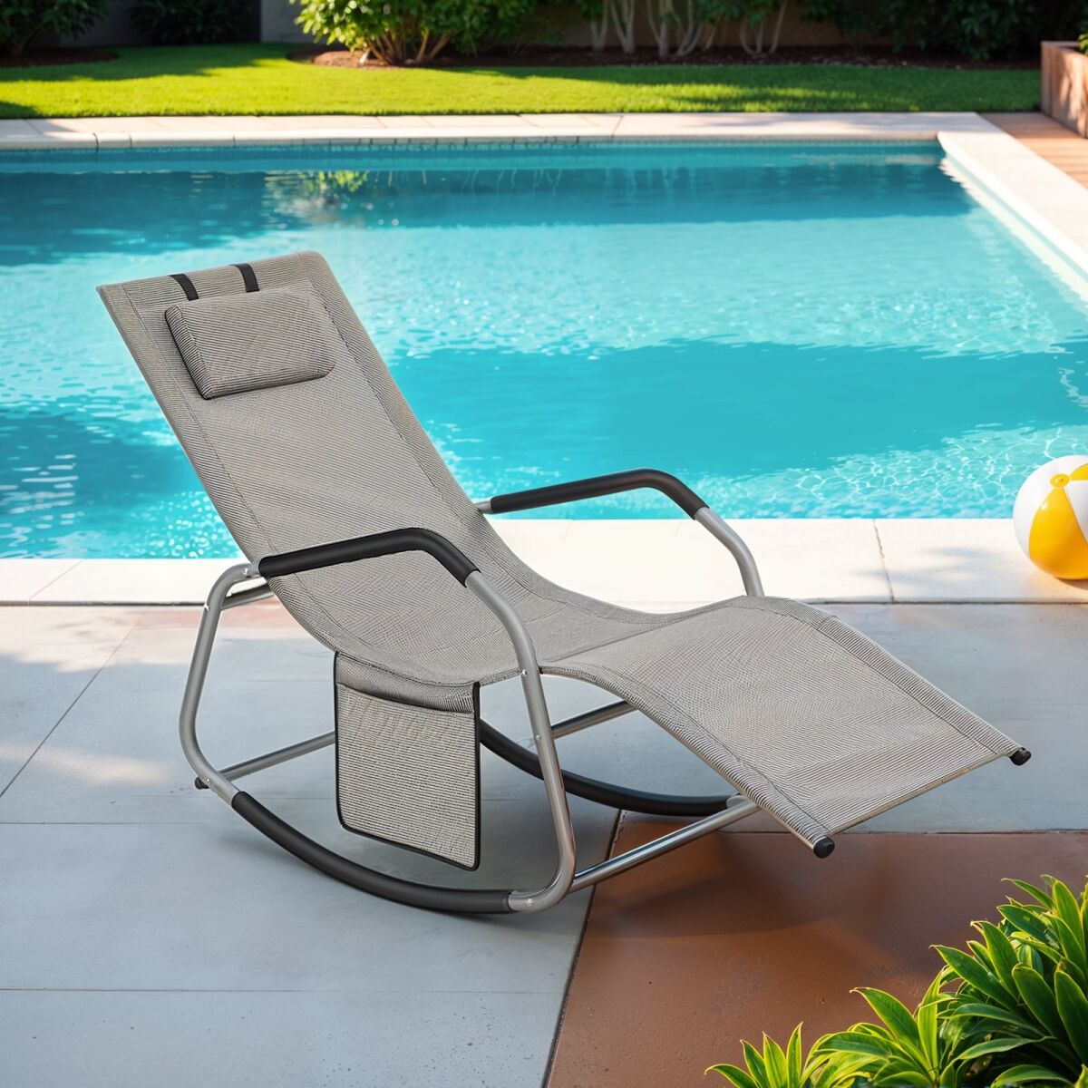 Rocking Lounger, 151 x 56 x 90 cm, Reclining Chair
