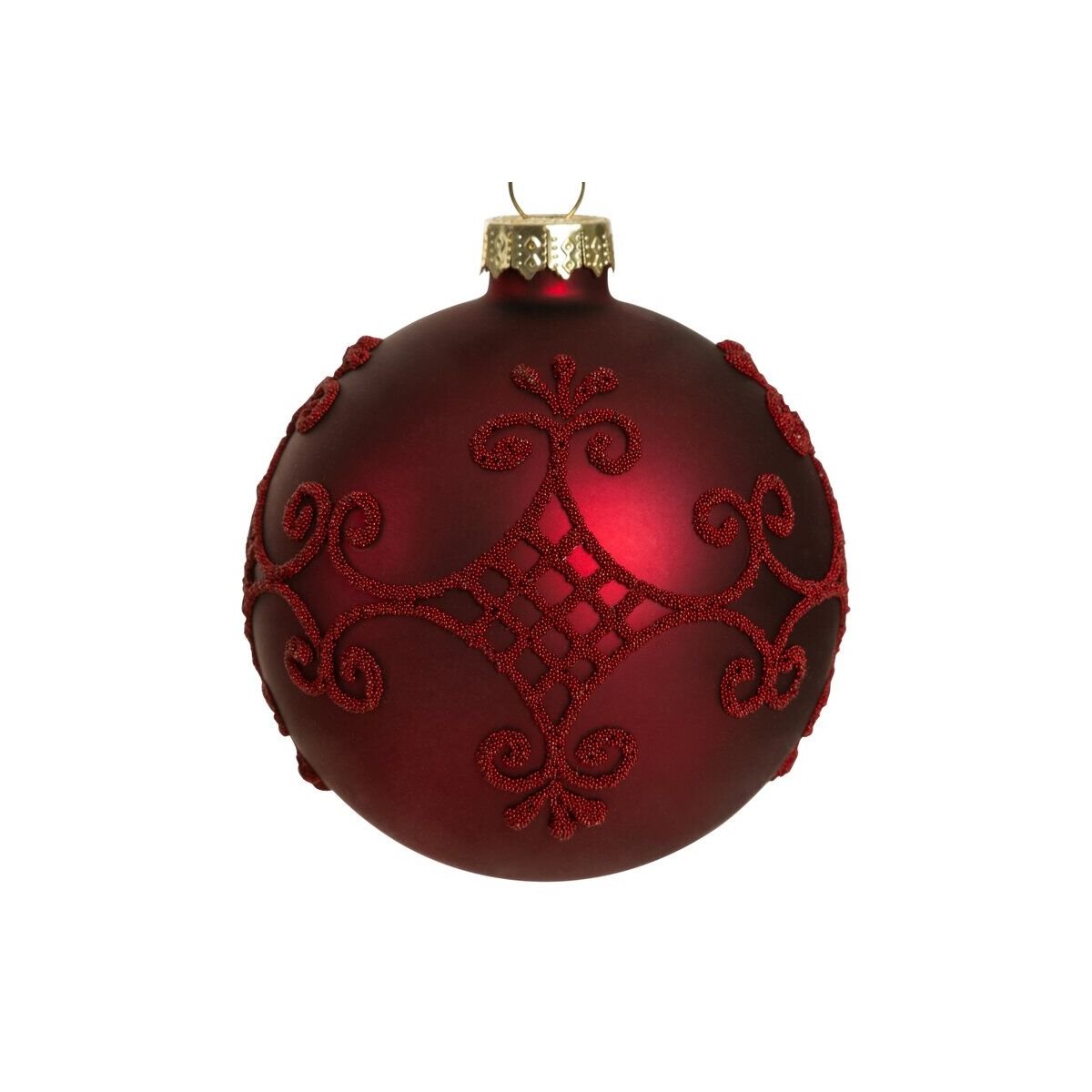 Glass Christmas Bauble Red 10 cm