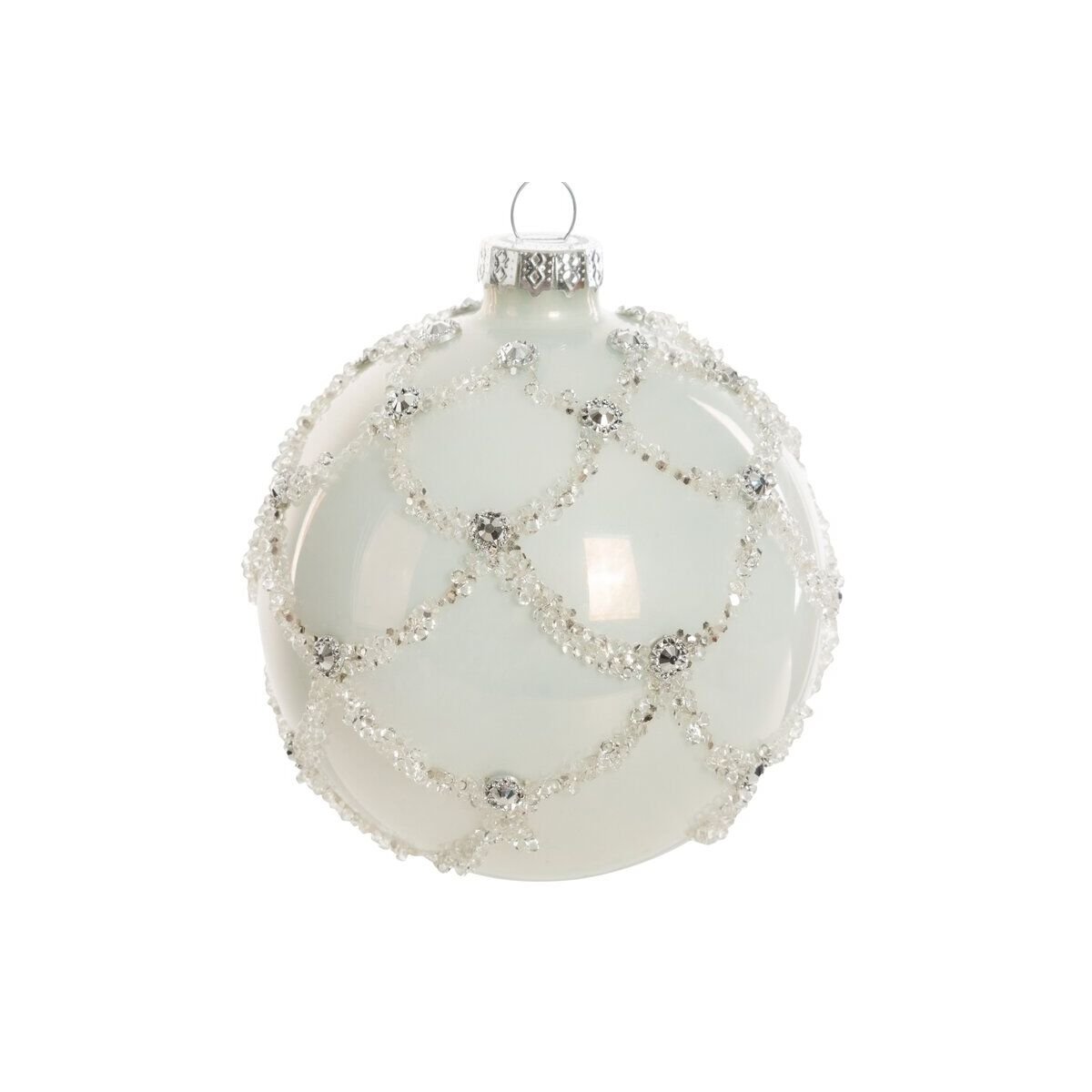 Glass Christmas Ornament White 10 CM