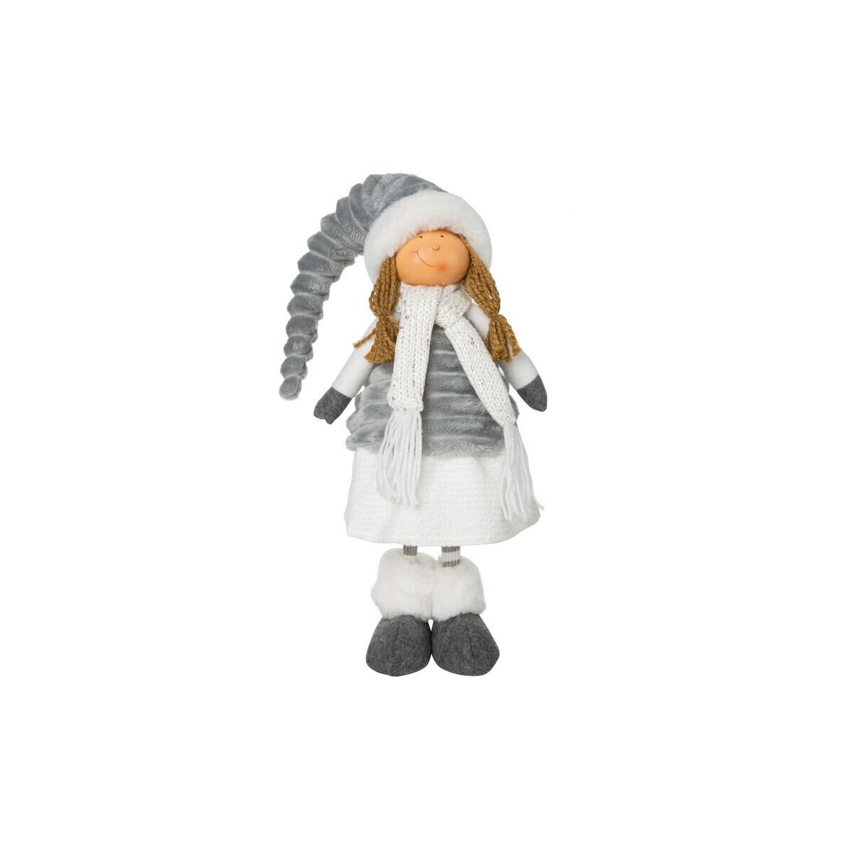Decorative Holiday Doll 18 x 12 x 65 cm White