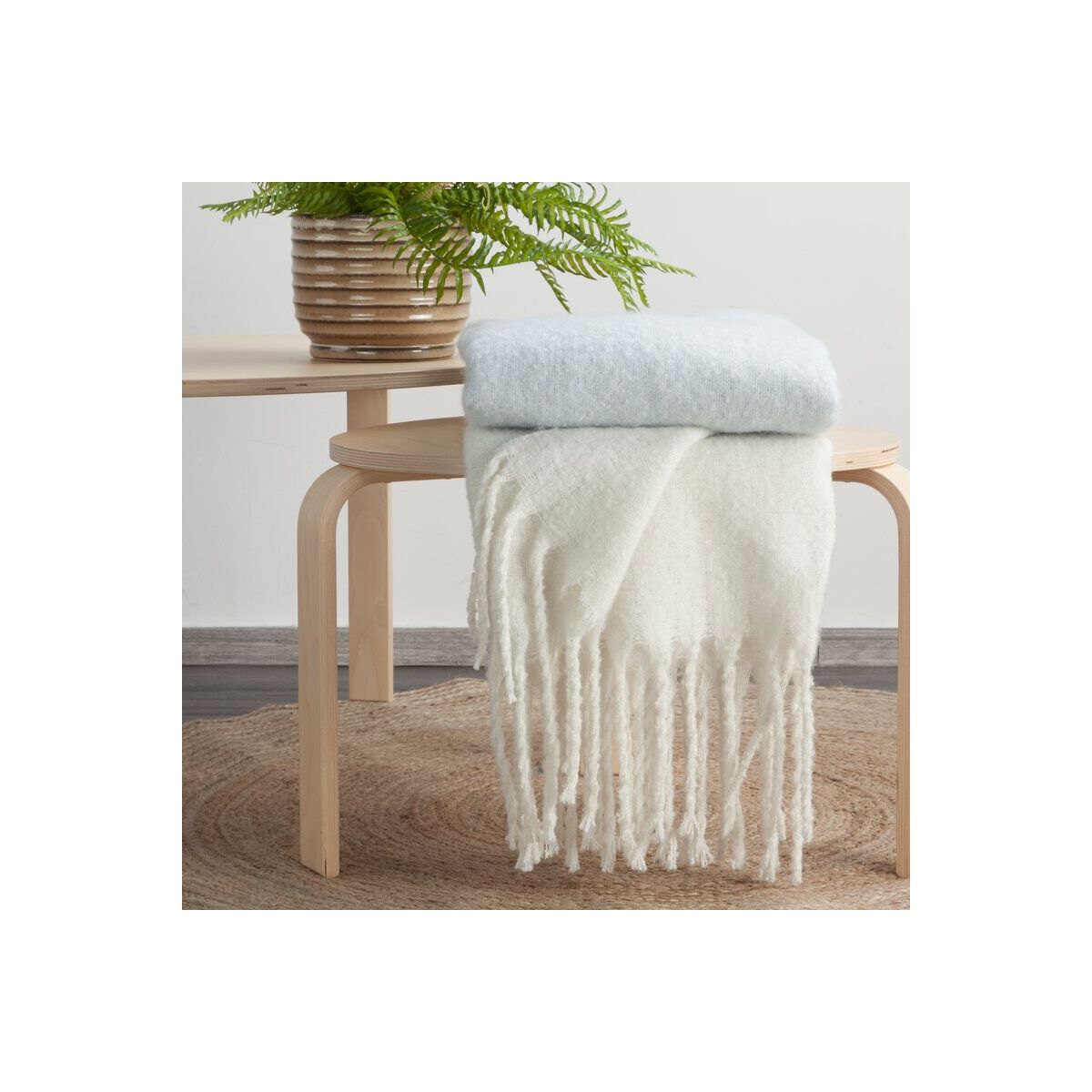 Mohääri pleed 130 x 170 cm sinine