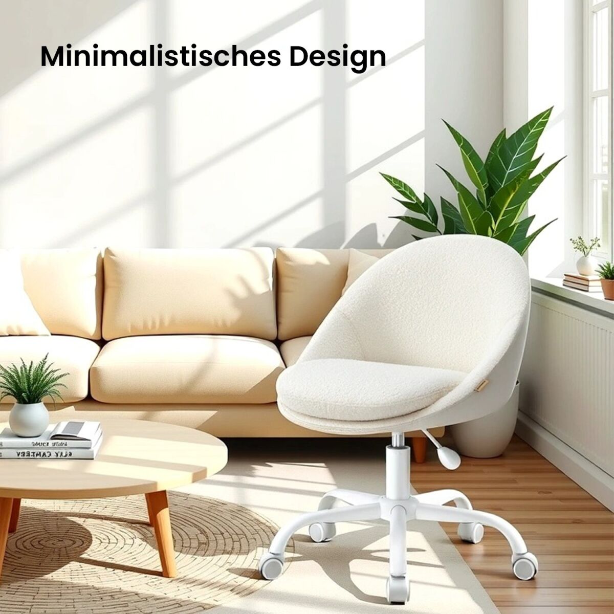 Home Office Chair, Fleece Vanity Chair, Desk Chair