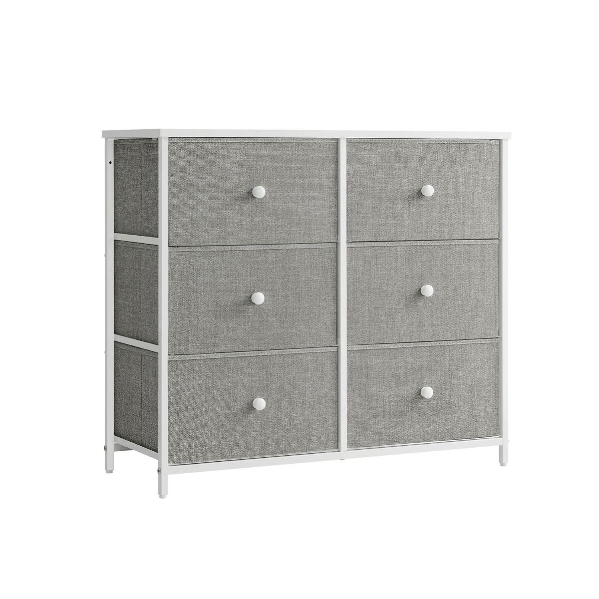 Dresser with 6 Fabric Drawers and Metal Frame Organizer