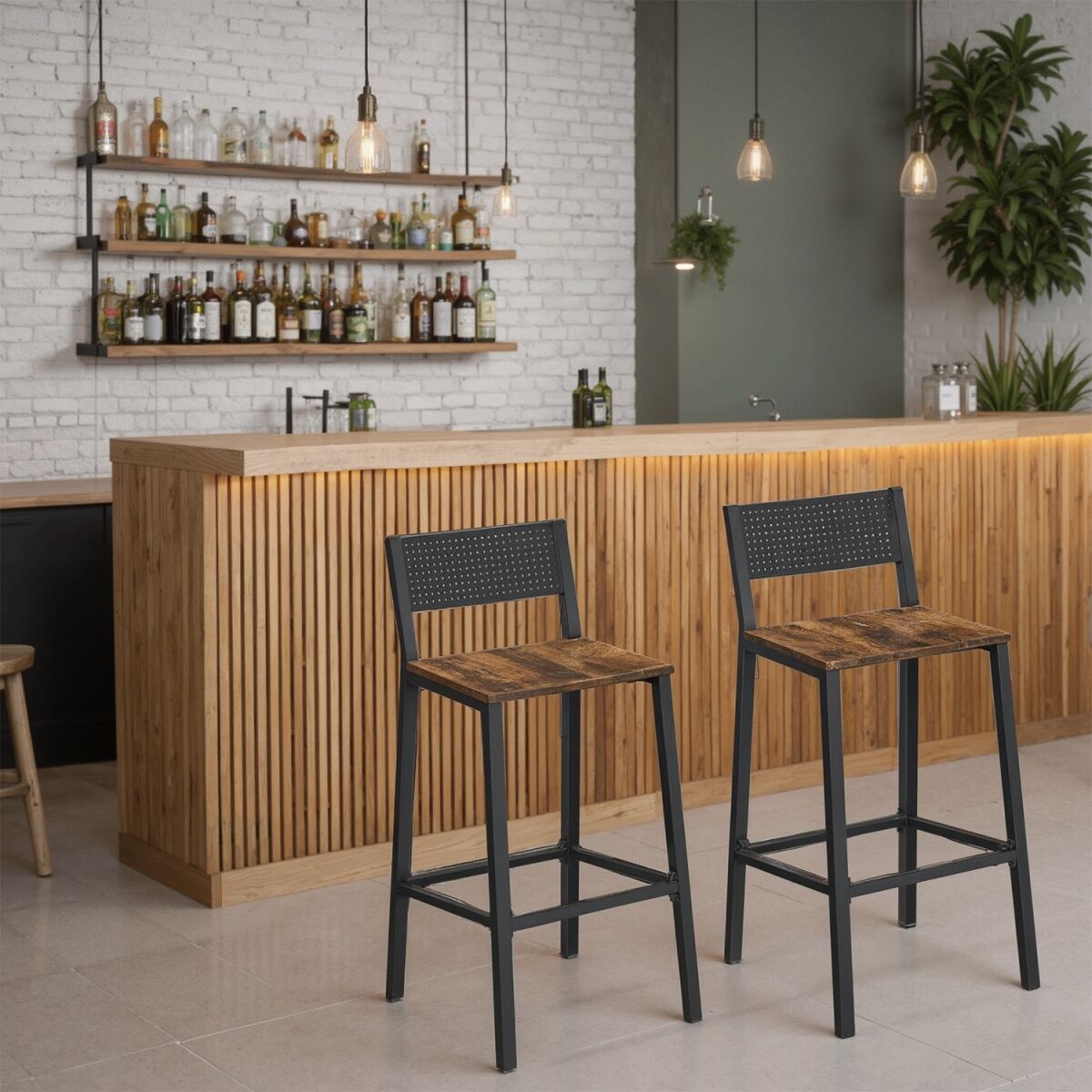 Bar Stool Set of 2, Bar Chairs, Kitchen Stools