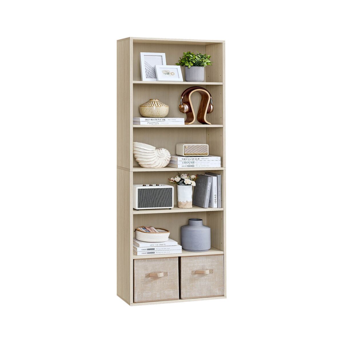 6-Tier Freestanding Shelf 24 x 60 x 178.5 cm Natural Beige