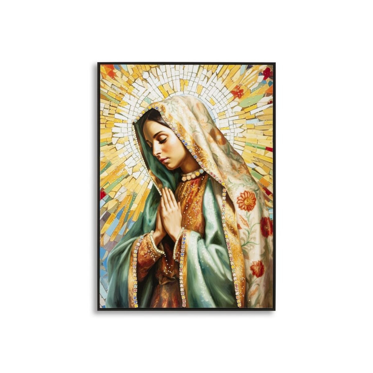 Lakkeeritud lõuendimaal “Madonna -A-” koos raamiga mõõdus 72x4x102 cm