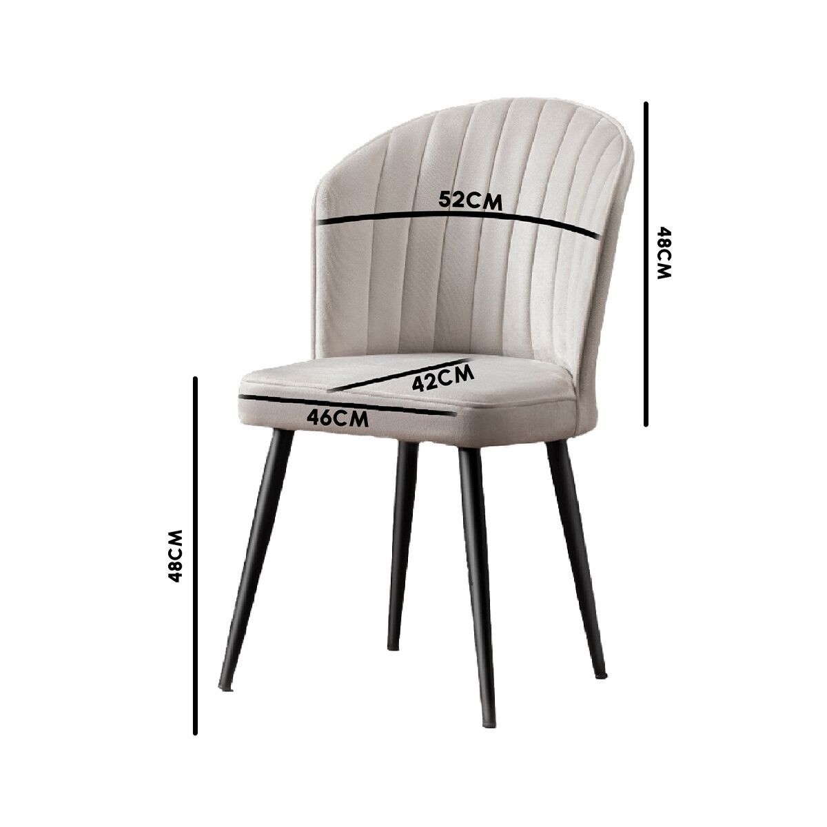 Stiilne Must Toolikomplekt (4 Tk), 100% MDF, 18 mm Paks, 52 cm L x 85 cm K x 42 cm S