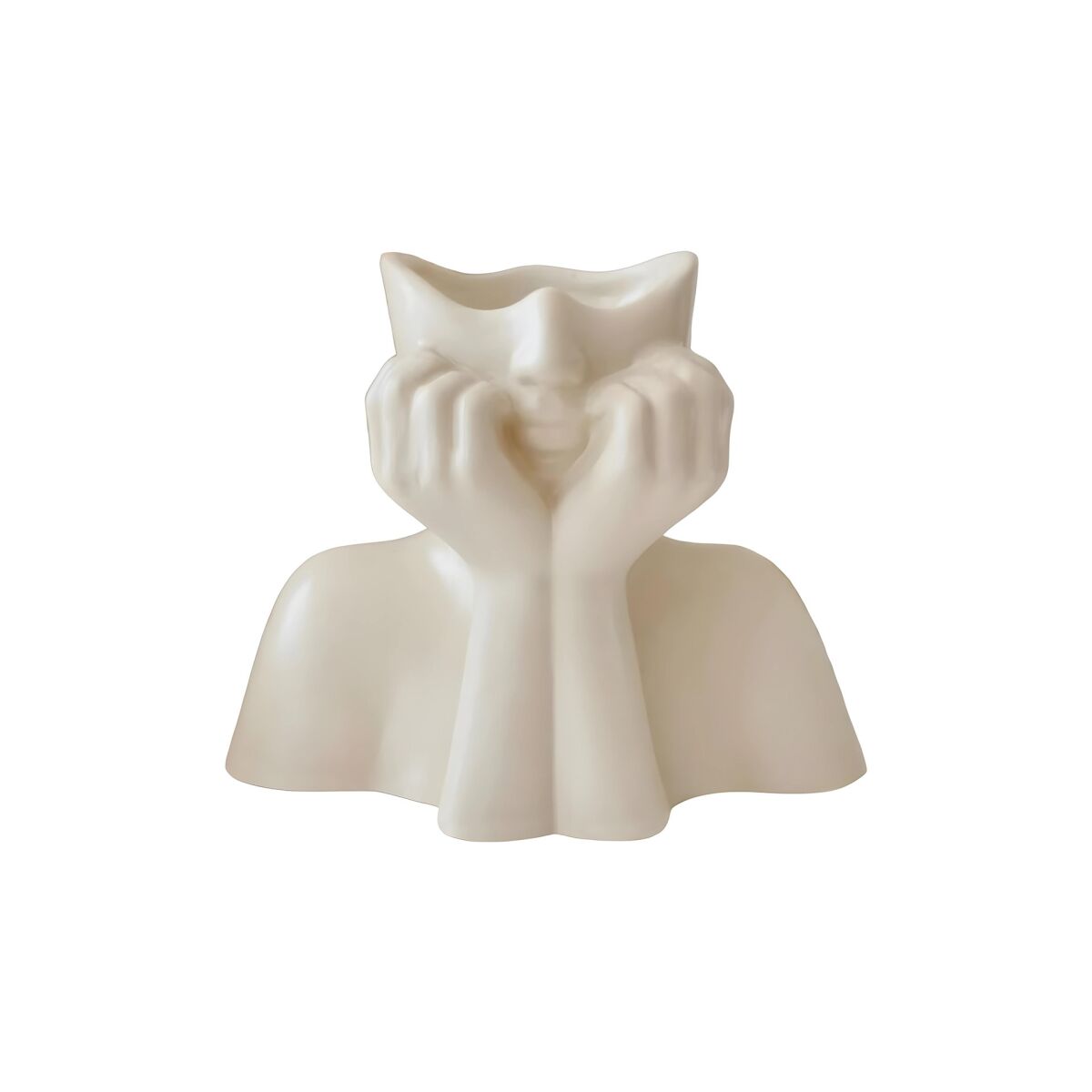 Elegantne kreemjas keraamiline vaas, 19 x 11 x 16 cm
