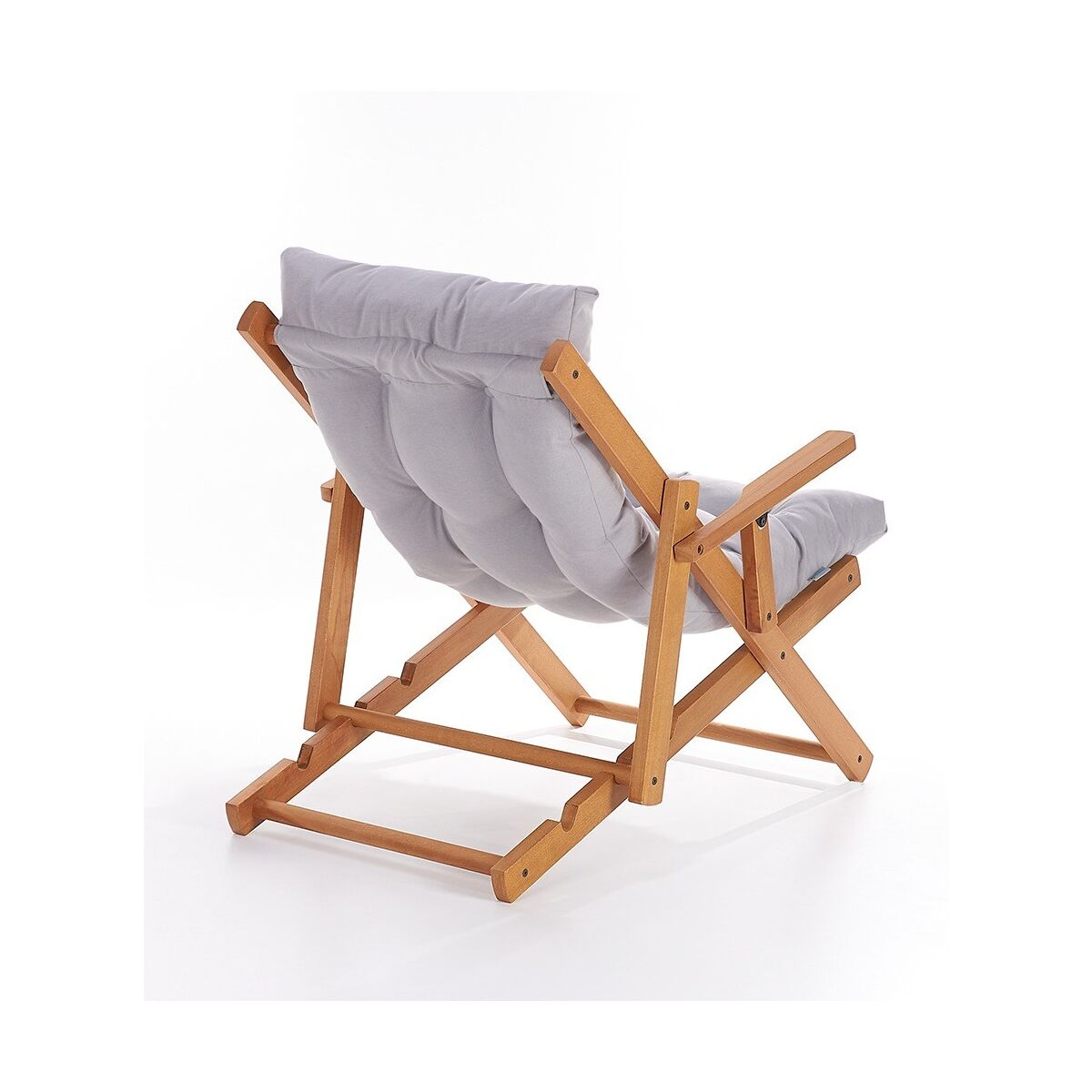Premium Sunlounger, 100% Beech Wood, Adjustable Height, 70 cm Width, 95 cm Height, 90 cm Depth